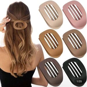 Elegant Hair Clip Set - Black, Brown, Pink